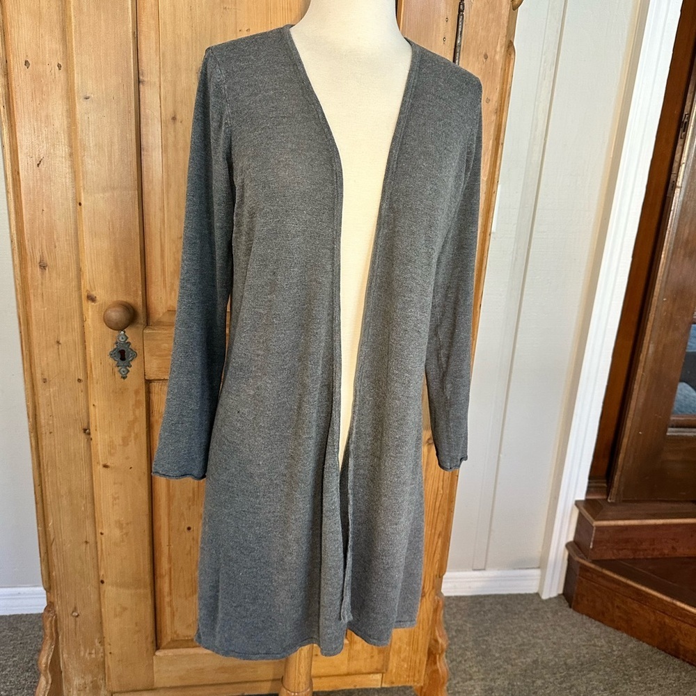 Express Lightweight Gray Open Front Cardigan Sz Medium